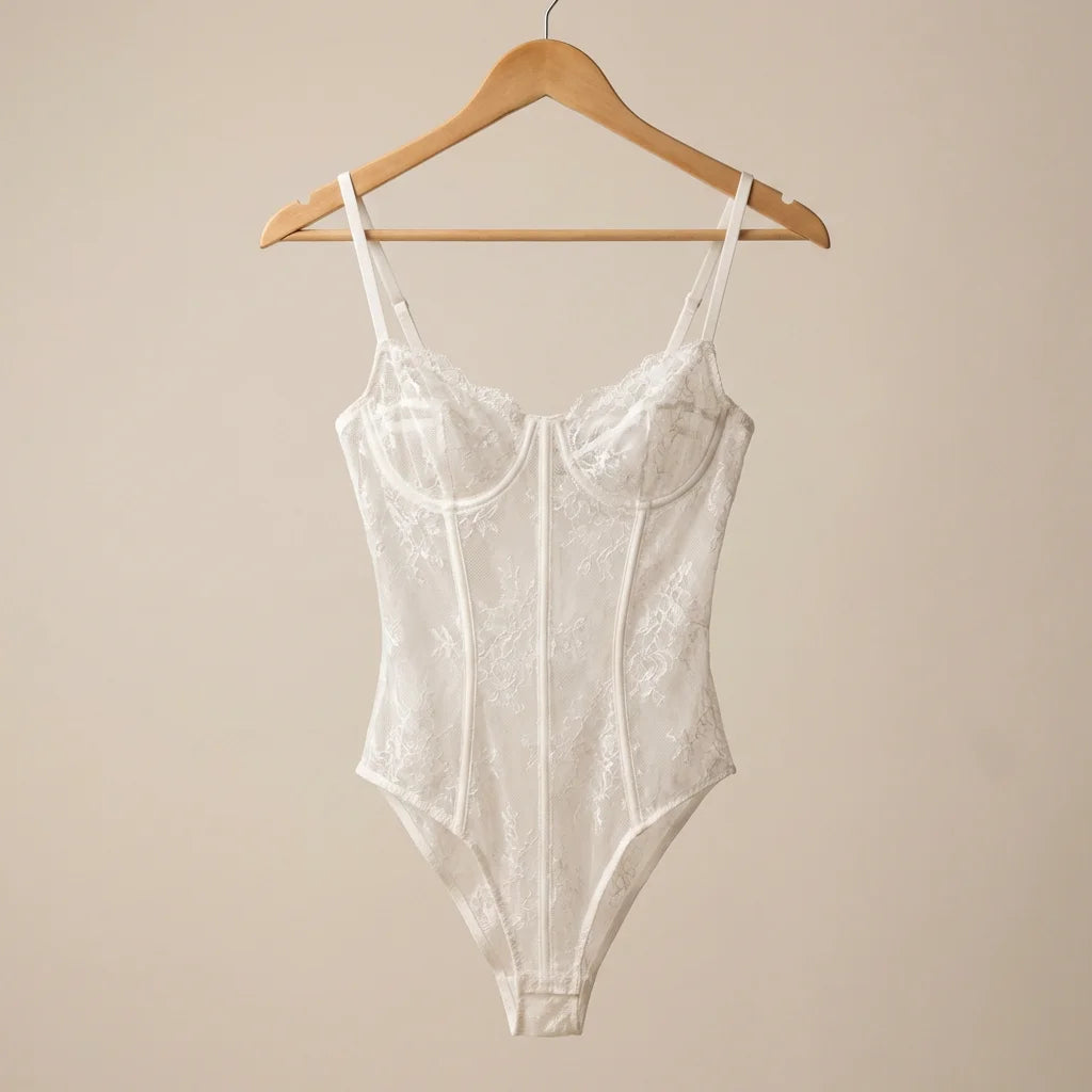Parisian Night - French-style Minimalist Lace Sheer Bodysuit - World Cup 2026 Sexy Fan Gear - Midnight Elegance Edition - View 1