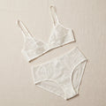 Midnight Bloom - Minimalist White Lace Bra & Panty Set - World Cup 2026 Sexy Fan Gear - Midnight Elegance Edition - View 1