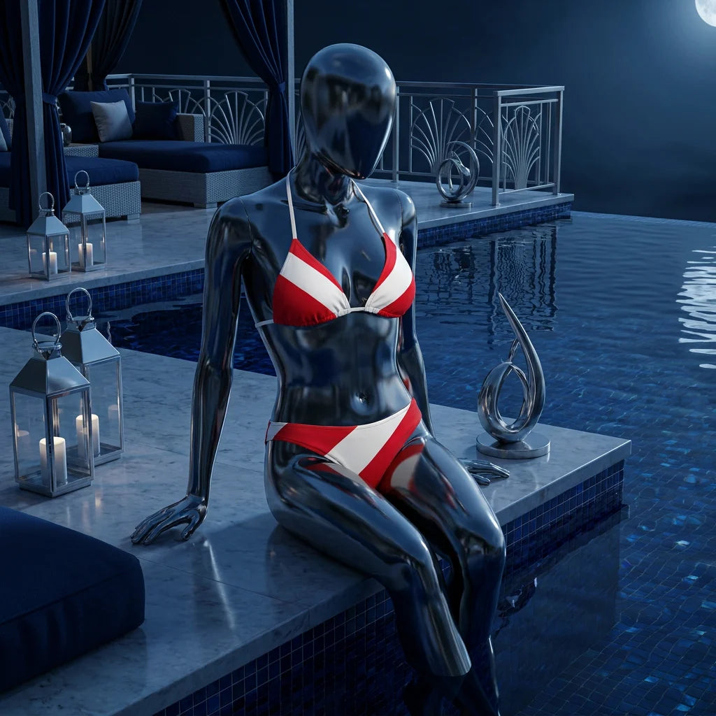 Peru Inca Pride Flag Bikini - World Cup 2026 Edition - World Cup 2026 Sexy Fan Gear - Midnight Elegance Edition