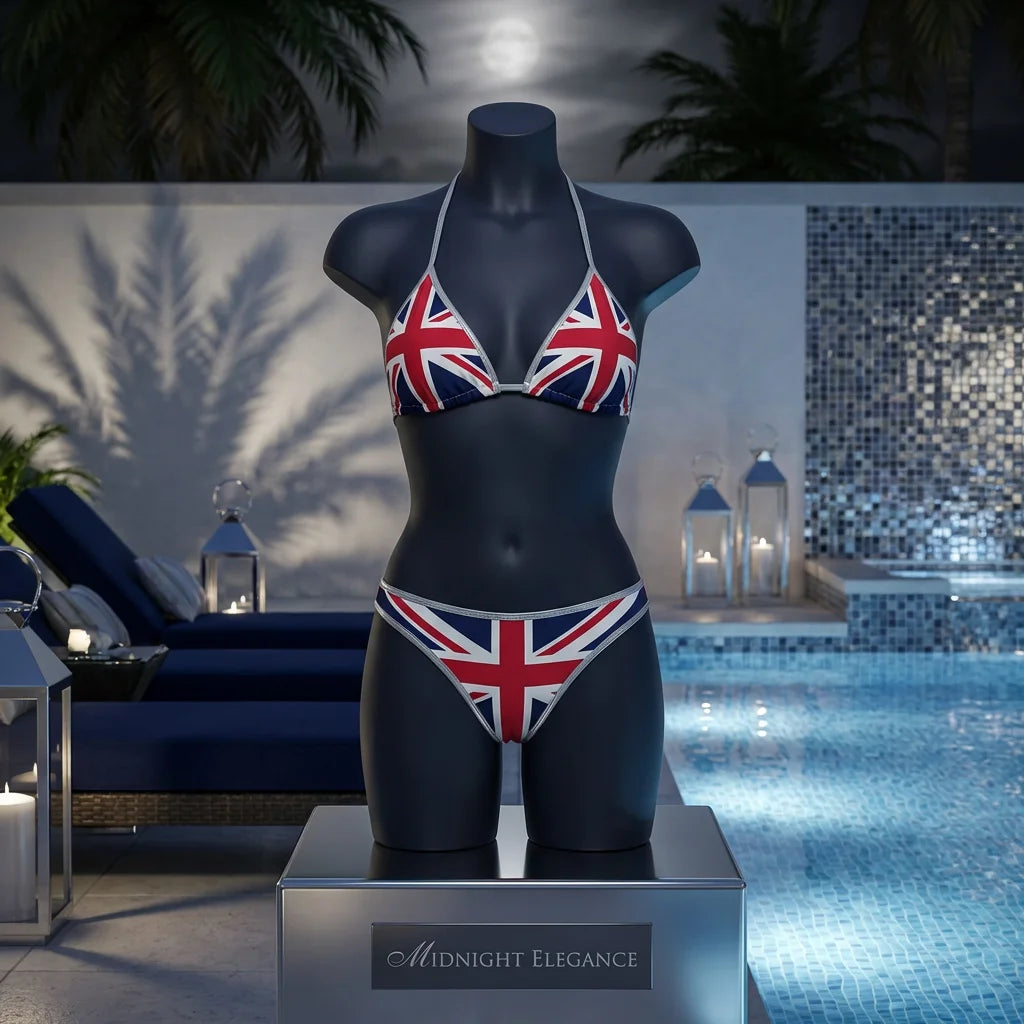 England Patriotic Flag Bikini - World Cup 2026 Edition - World Cup 2026 Sexy Fan Gear - Midnight Elegance Edition