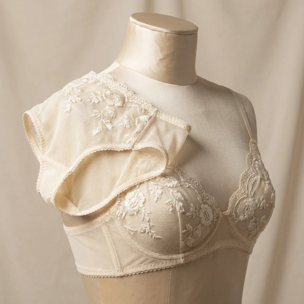 Vintage Grace - Floral Embroidered Mesh Lingerie Set