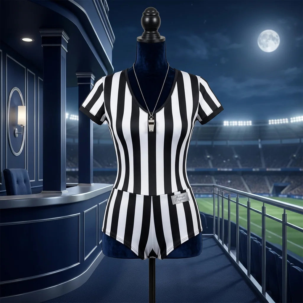 Fair Play Referee Lingerie Costume - World Cup 2026 Special - World Cup 2026 Sexy Fan Gear - Midnight Elegance Edition
